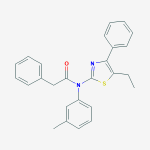 molecular formula C26H24N2OS B299837 N-(5-ethyl-4-phenyl-1,3-thiazol-2-yl)-N-(3-methylphenyl)-2-phenylacetamide 