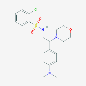 molecular formula C20H26ClN3O3S B2998376 2-chloro-N-(2-(4-(dimethylamino)phenyl)-2-morpholinoethyl)benzenesulfonamide CAS No. 946287-87-2