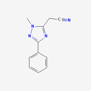 molecular formula C11H10N4 B2998377 2-(1-methyl-3-phenyl-1H-1,2,4-triazol-5-yl)acetonitrile CAS No. 87924-04-7