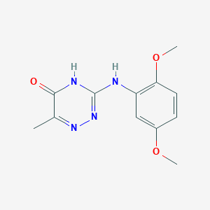 molecular formula C12H14N4O3 B2998379 3-((2,5-dimethoxyphenyl)amino)-6-methyl-1,2,4-triazin-5(4H)-one CAS No. 450375-83-4