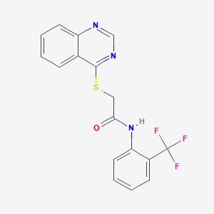 B2998381 2-(quinazolin-4-ylthio)-N-(2-(trifluoromethyl)phenyl)acetamide CAS No. 721905-84-6