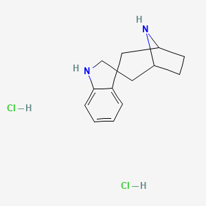 molecular formula C14H20Cl2N2 B2998382 (1R,3R,5S)-8-Azaspiro[bicyclo[3.2.1]octane-3,3'-indoline] 2hcl CAS No. 1823518-01-9