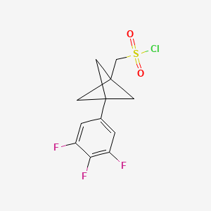 molecular formula C12H10ClF3O2S B2998384 [3-(3,4,5-Trifluorophenyl)-1-bicyclo[1.1.1]pentanyl]methanesulfonyl chloride CAS No. 2287272-23-3