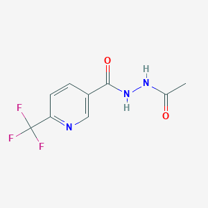 molecular formula C9H8F3N3O2 B2998406 N'-乙酰基-6-(三氟甲基)烟酰肼 CAS No. 1092346-03-6