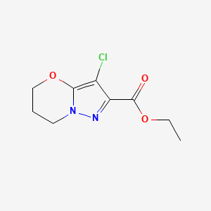 molecular formula C9H11ClN2O3 B2998414 Ethyl 3-chloro-6,7-dihydro-5H-pyrazolo[5,1-b][1,3]oxazine-2-carboxylate CAS No. 2113697-32-6