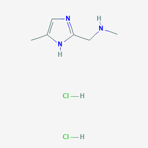 molecular formula C6H13Cl2N3 B2998417 N-甲基-1-(4-甲基-1H-咪唑-2-基)甲胺二盐酸盐 CAS No. 1255718-03-6