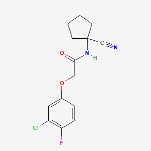 molecular formula C14H14ClFN2O2 B2998436 2-(3-氯-4-氟苯氧基)-N-(1-氰基环戊基)乙酰胺 CAS No. 902801-95-0