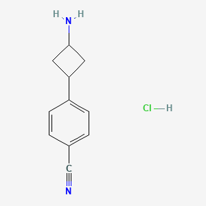 molecular formula C11H13ClN2 B2998437 4-(3-Aminocyclobutyl)benzonitrile;hydrochloride CAS No. 2243501-66-6