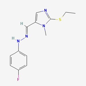 B2998441 2-(ethylsulfanyl)-1-methyl-1H-imidazole-5-carbaldehyde N-(4-fluorophenyl)hydrazone CAS No. 477854-43-6