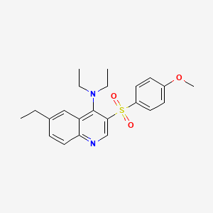 molecular formula C22H26N2O3S B2998448 N,N,6-triethyl-3-(4-methoxyphenyl)sulfonylquinolin-4-amine CAS No. 866897-18-9