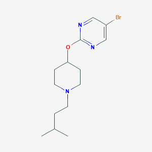 molecular formula C14H22BrN3O B2998451 5-Bromo-2-[1-(3-methylbutyl)piperidin-4-yl]oxypyrimidine CAS No. 2415562-77-3