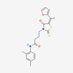 molecular formula C20H20N2O3S2 B2998457 (E)-N-(2,4-dimethylphenyl)-4-(5-(furan-2-ylmethylene)-4-oxo-2-thioxothiazolidin-3-yl)butanamide CAS No. 637318-79-7