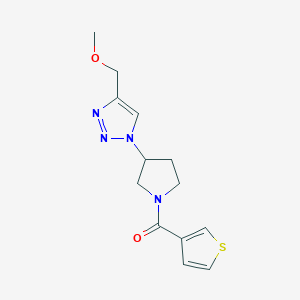 molecular formula C13H16N4O2S B2998459 4-(甲氧甲基)-1-[1-(噻吩-3-羰基)吡咯烷-3-基]-1H-1,2,3-三唑 CAS No. 2096300-23-9