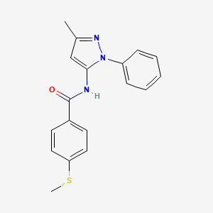 molecular formula C18H17N3OS B2998461 N-(3-methyl-1-phenyl-1H-pyrazol-5-yl)-4-(methylthio)benzamide CAS No. 1171648-68-2