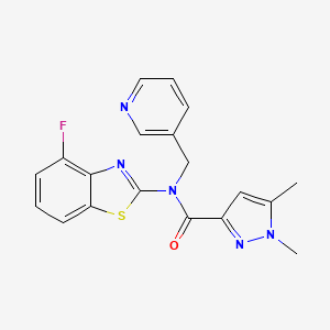 N-(4-fluorobenzo[d]thiazol-2-yl)-1,5-dimethyl-N-(pyridin-3-ylmethyl)-1H-pyrazole-3-carboxamide
