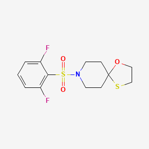 molecular formula C13H15F2NO3S2 B2998475 8-((2,6-Difluorophenyl)sulfonyl)-1-oxa-4-thia-8-azaspiro[4.5]decane CAS No. 1351654-11-9
