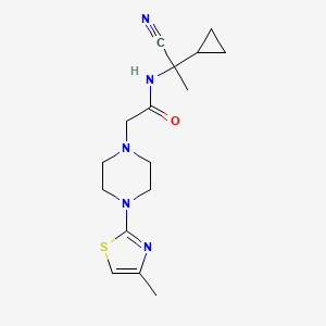 molecular formula C16H23N5OS B2998476 N-(1-cyano-1-cyclopropylethyl)-2-[4-(4-methyl-1,3-thiazol-2-yl)piperazin-1-yl]acetamide CAS No. 1281122-37-9