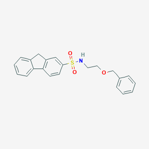 molecular formula C22H21NO3S B299848 N-[2-(benzyloxy)ethyl]-9H-fluorene-2-sulfonamide 
