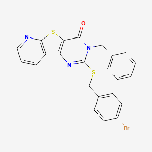 molecular formula C23H16BrN3OS2 B2998486 3-苄基-2-((4-溴苄基)硫代)吡啶并[3',2':4,5]噻吩并[3,2-d]嘧啶-4(3H)-酮 CAS No. 1223788-85-9