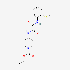 molecular formula C17H23N3O4S B2998492 4-(2-((2-(甲硫基)苯基)氨基)-2-氧代乙酰氨基)哌啶-1-甲酸乙酯 CAS No. 1210305-22-8