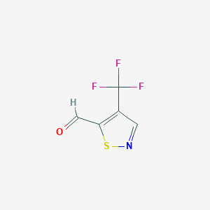 molecular formula C5H2F3NOS B2998504 4-(Trifluoromethyl)-1,2-thiazole-5-carbaldehyde CAS No. 1822992-91-5