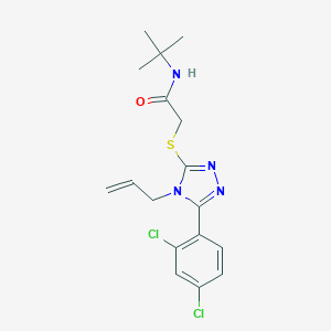 molecular formula C17H20Cl2N4OS B299851 2-{[4-allyl-5-(2,4-dichlorophenyl)-4H-1,2,4-triazol-3-yl]sulfanyl}-N-(tert-butyl)acetamide 