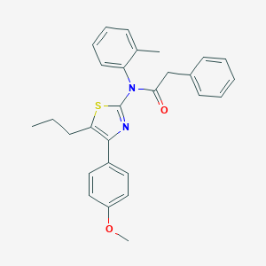 molecular formula C28H28N2O2S B299852 N-[4-(4-methoxyphenyl)-5-propyl-1,3-thiazol-2-yl]-N-(2-methylphenyl)-2-phenylacetamide 