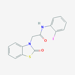 molecular formula C15H11IN2O2S B299853 N-(2-iodophenyl)-2-(2-oxo-1,3-benzothiazol-3(2H)-yl)acetamide 