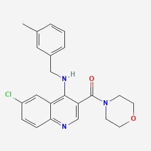 molecular formula C22H22ClN3O2 B2998549 {6-Chloro-4-[(3-methylbenzyl)amino]quinolin-3-yl}(morpholin-4-yl)methanone CAS No. 1326919-02-1