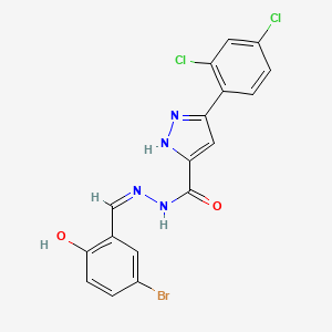 molecular formula C17H11BrCl2N4O2 B2998559 (Z)-N'-(5-bromo-2-hydroxybenzylidene)-3-(2,4-dichlorophenyl)-1H-pyrazole-5-carbohydrazide CAS No. 1285500-23-3