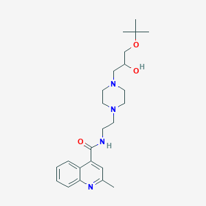 molecular formula C24H36N4O3 B2998564 N-(2-(4-(3-(tert-butoxy)-2-hydroxypropyl)piperazin-1-yl)ethyl)-2-methylquinoline-4-carboxamide CAS No. 2034344-65-3
