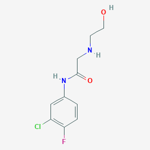 molecular formula C10H12ClFN2O2 B2998569 N-(3-chloro-4-fluorophenyl)-2-[(2-hydroxyethyl)amino]acetamide CAS No. 329080-22-0