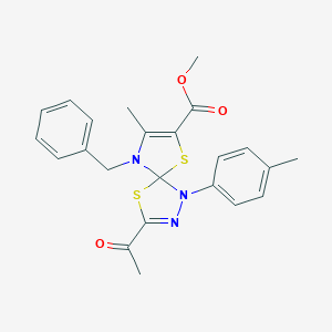 Methyl 3-acetyl-9-benzyl-8-methyl-1-(4-methylphenyl)-4,6-dithia-1,2,9-triazaspiro[4.4]nona-2,7-diene-7-carboxylate