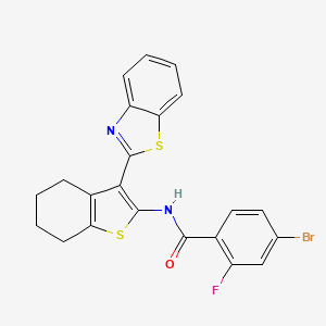 molecular formula C22H16BrFN2OS2 B2998617 N-[3-(1,3-苯并噻唑-2-基)-4,5,6,7-四氢-1-苯并噻吩-2-基]-4-溴-2-氟苯甲酰胺 CAS No. 325988-61-2