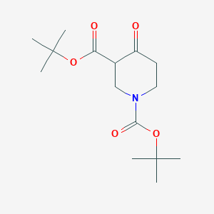 molecular formula C15H25NO5 B2998623 Di-tert-butyl 4-oxopiperidine-1,3-dicarboxylate CAS No. 1381800-54-9