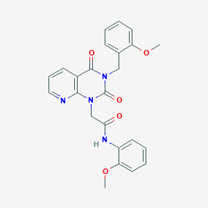 molecular formula C24H22N4O5 B2998626 2-[3-(2-methoxybenzyl)-2,4-dioxo-3,4-dihydropyrido[2,3-d]pyrimidin-1(2H)-yl]-N-(2-methoxyphenyl)acetamide CAS No. 895647-26-4