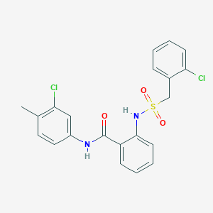 molecular formula C21H18Cl2N2O3S B299863 2-{[(2-chlorobenzyl)sulfonyl]amino}-N-(3-chloro-4-methylphenyl)benzamide 