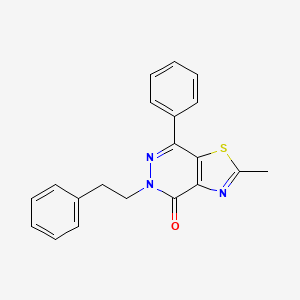 molecular formula C20H17N3OS B2998632 2-甲基-5-苯乙基-7-苯基噻唑并[4,5-d]嘧啶-4(5H)-酮 CAS No. 941986-51-2