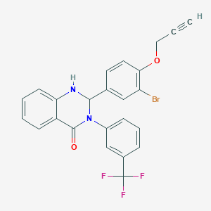 molecular formula C24H16BrF3N2O2 B299864 2-[3-bromo-4-(2-propynyloxy)phenyl]-3-[3-(trifluoromethyl)phenyl]-2,3-dihydro-4(1H)-quinazolinone 