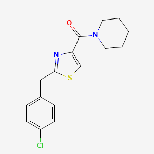 molecular formula C16H17ClN2OS B2998640 [2-(4-氯苄基)-1,3-噻唑-4-基](哌啶基)甲苯酮 CAS No. 478030-55-6