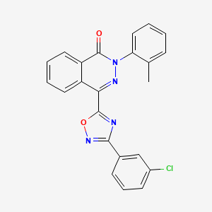 molecular formula C23H15ClN4O2 B2998642 4-[3-(3-chlorophenyl)-1,2,4-oxadiazol-5-yl]-2-(2-methylphenyl)phthalazin-1(2H)-one CAS No. 1291855-48-5