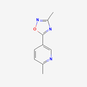 molecular formula C9H9N3O B2998649 3-Methyl-5-(6-methylpyridin-3-yl)-1,2,4-oxadiazole CAS No. 1860966-01-3