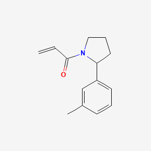 molecular formula C14H17NO B2998650 1-[2-(3-Methylphenyl)pyrrolidin-1-yl]prop-2-en-1-one CAS No. 2224471-06-9
