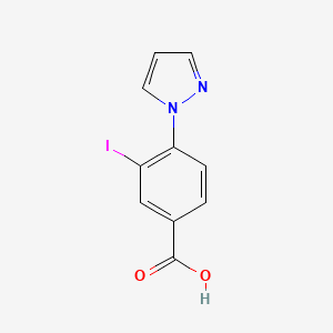 molecular formula C10H7IN2O2 B2998663 3-碘-4-(1h-吡唑-1-基)苯甲酸 CAS No. 1800488-76-9