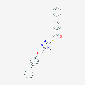 molecular formula C30H31N3O2S B299867 1-[1,1'-biphenyl]-4-yl-2-({5-[(4-cyclohexylphenoxy)methyl]-4-methyl-4H-1,2,4-triazol-3-yl}sulfanyl)ethanone 