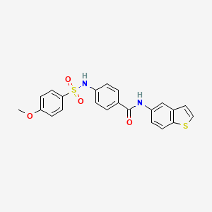 molecular formula C22H18N2O4S2 B2998675 N-(benzo[b]thiophen-5-yl)-4-(4-methoxyphenylsulfonamido)benzamide CAS No. 898411-41-1