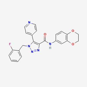 molecular formula C23H18FN5O3 B2998676 N-(2,3-dihydrobenzo[b][1,4]dioxin-6-yl)-1-(2-fluorobenzyl)-5-(pyridin-4-yl)-1H-1,2,3-triazole-4-carboxamide CAS No. 2177366-39-9