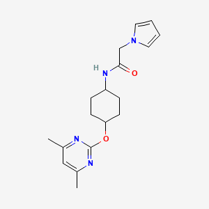 N-((1r,4r)-4-((4,6-dimethylpyrimidin-2-yl)oxy)cyclohexyl)-2-(1H-pyrrol-1-yl)acetamide