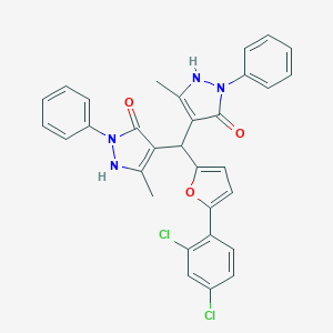 4-[[5-(2,4-dichlorophenyl)-2-furyl](5-hydroxy-3-methyl-1-phenyl-1H-pyrazol-4-yl)methyl]-3-methyl-1-phenyl-1H-pyrazol-5-ol