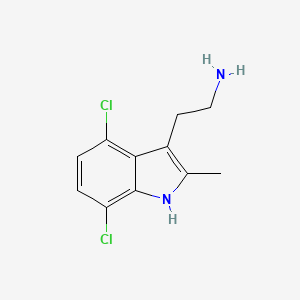 molecular formula C11H12Cl2N2 B2998685 2-(4,7-dichloro-2-methyl-1H-indol-3-yl)ethanamine CAS No. 299438-96-3